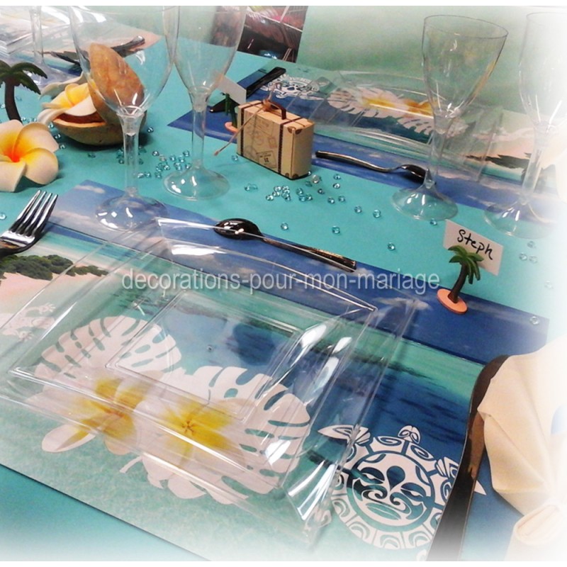 Assiettes design jetables transparentes originales pas chères mariage