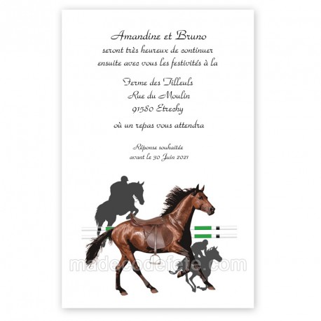 Carton D Invitation Repas Theme Du Cheval