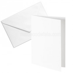 Carte prépliée blanche + enveloppe x 10