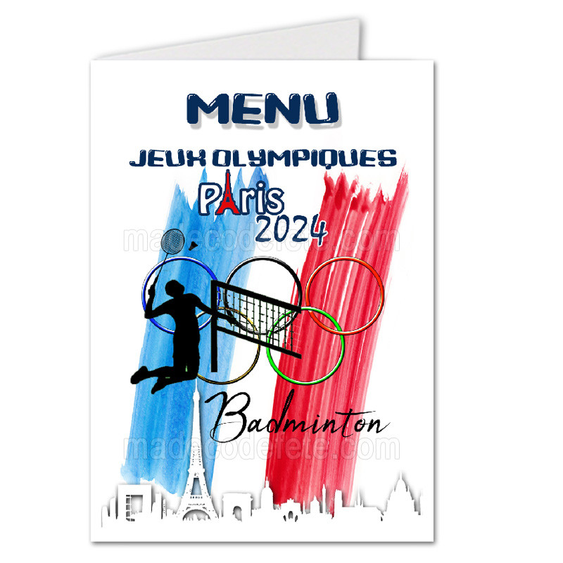 Menu thème jo paris 2024 badminton