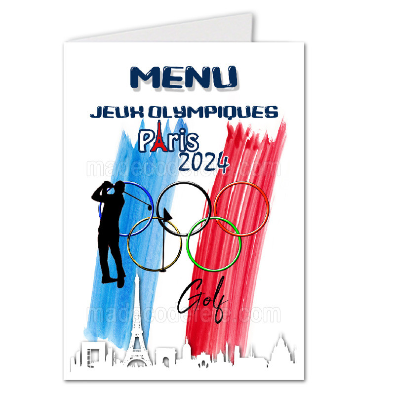 Menu thème jo paris 2024 golf