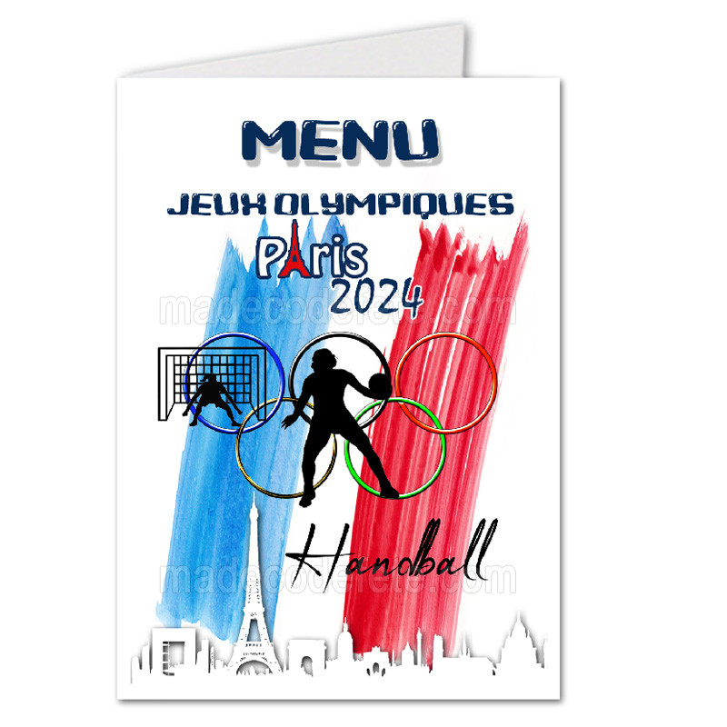 Menu thème jo paris 2024 handball