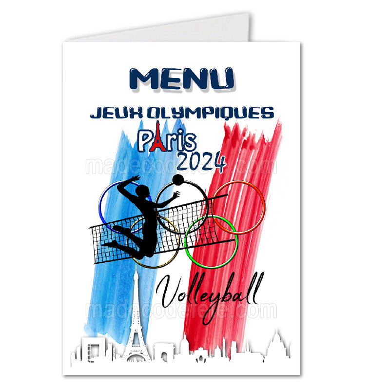 Menu thème jo paris 2024 volleyball