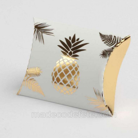 Boîte dragées ananas or