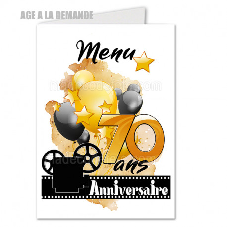 Menu anniversaire projecteur