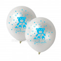 10 ballons baptême bleu