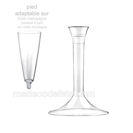 Pied verre transparent