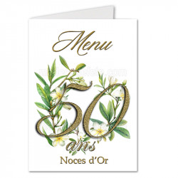 Menu noces d'or floral