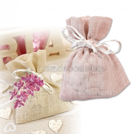 Download Sachet Dragees Toile Pastel Rose Par Lot De 4