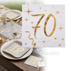 Chemin De Table Anniversaire 70 Ans Noir Et Or