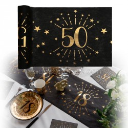 20 Serviettes anniversaire 50 ans métallisées or - Serviette de table  papier - Creavea